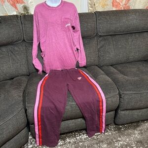 PINK Victoria's Secret Maroon Lounge Set